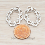 PD.195 // Lace Antique Oval Pendant, 2 Pc