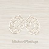 PD.206 // Filigree Oval Pendant, 2 Pc