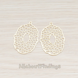 PD.206 // Filigree Oval Pendant, 2 Pc