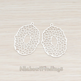 PD.206 // Filigree Oval Pendant, 2 Pc