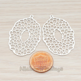 PD.206 // Filigree Oval Pendant, 2 Pc