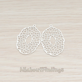 PD.206 // Filigree Oval Pendant, 2 Pc