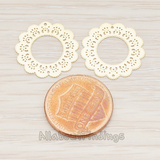 PD.218 // Filigree Round Floral Pendant, 4 Pc