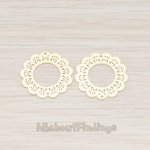 PD.218 // Filigree Round Floral Pendant, 4 Pc