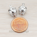 PD.221 // Clear Crystal Cubic Zirconia Setting Strawberry Pendantt, 2 Pc