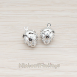 PD.221 // Clear Crystal Cubic Zirconia Setting Strawberry Pendantt, 2 Pc
