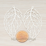 PD.235 // Filigree Vein Leaf Pendant, 2 Pc