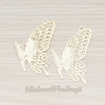 PD.246 // Filigree Butterfly Pendant, 2 Pc