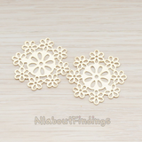 PD.262 // Filigree SnowFlake Pendant, 2 Pc