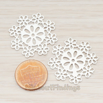 PD.262 // Filigree SnowFlake Pendant, 2 Pc