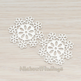 PD.262 // Filigree SnowFlake Pendant, 2 Pc