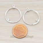 PD.265 // Twisted Round Cubic Zirconia Setting Hoop Pendant, 2 Pc