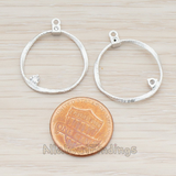 PD.265 // Twisted Round Cubic Zirconia Setting Hoop Pendant, 2 Pc