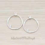 PD.265 // Twisted Round Cubic Zirconia Setting Hoop Pendant, 2 Pc