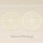 PD.270 // Round Delicate Cathedral Design Filigree Pendant, 2 Pc