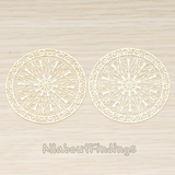 PD.270 // Round Delicate Cathedral Design Filigree Pendant, 2 Pc