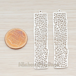 PD.292-02 // Large Mesh Bar Rectangle Pendant, 2 Pc