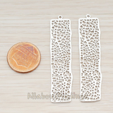 PD.292-02 // Large Mesh Bar Rectangle Pendant, 2 Pc