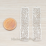 PD.292-02 // Large Mesh Bar Rectangle Pendant, 2 Pc