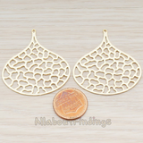 PD.301 // Leopard Print Wide Teardrop Pendant, 2 Pc