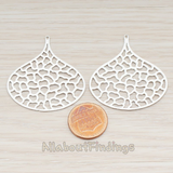 PD.301 // Leopard Print Wide Teardrop Pendant, 2 Pc