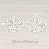 PD.301 // Leopard Print Wide Teardrop Pendant, 2 Pc