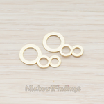 PD.318-01 // Brushed Triple Circle Linked Pendant, 2 Pc