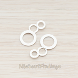 PD.318-01 // Brushed Triple Circle Linked Pendant, 2 Pc