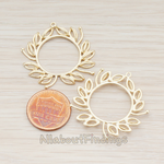 [Clearance] PD.320 // Flower Dandelion Laurel Wreath Pendant, 2 Pc