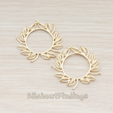 [Clearance] PD.320 // Flower Dandelion Laurel Wreath Pendant, 2 Pc