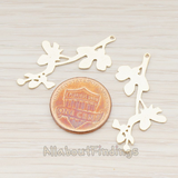 PD.323 // Flat Flower Branch Pendant, 2 Pc