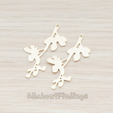 PD.323 // Flat Flower Branch Pendant, 2 Pc