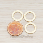 PD.324-01// Small Textured Round Link Pendant, 2 Pc