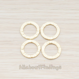 PD.324-01// Small Textured Round Link Pendant, 2 Pc