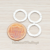 PD.324-01// Small Textured Round Link Pendant, 2 Pc