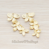 PD.332 // Double Layer Triple Flower Pendant, 2 Pc