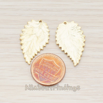 PD.368 // Veiny Leaf Charm Pendant, 2 Pc