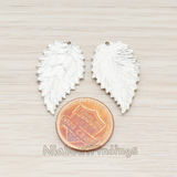 PD.368 // Veiny Leaf Charm Pendant, 2 Pc