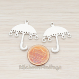 [Clearance]PD.386-MR // Matte Original Rhodium Plated Umbrella Pendant, 2 Pc