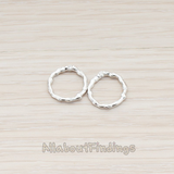 PD.407 // Clear Crystal Cubic Zirconia Setting Organic Round Link Pendant, 2 Pc