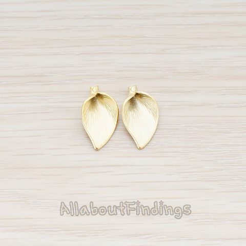 PD.455-03-MG // Calla Flower Bead Cap Pendant, 2 Pc