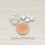 PD.460 // Clear Crystal Cubic Zirconia Setting Quad Flower Pendant, 2 Pc