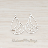 PD.467 // Teardrop Insect Wing Pendant, 2 Pc