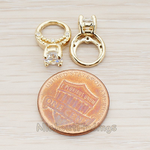PD.470 // Mini Size Cubic Zirconia Setting Ring Pendant, 2 Pc