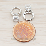 PD.470 // Mini Size Cubic Zirconia Setting Ring Pendant, 2 Pc
