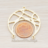 PD.474 // Crescent Moon Connector Pendant, 2 Pc