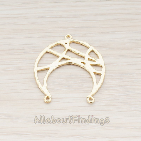 PD.474 // Crescent Moon Connector Pendant, 2 Pc