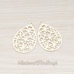 PD.478-01 // Floral Teardrop Pendant, 2 Pc