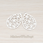 PD.478-01 // Floral Teardrop Pendant, 2 Pc