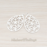 PD.478-01 // Floral Teardrop Pendant, 2 Pc